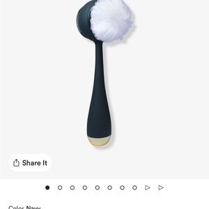 PMD Navy Bath Brush with White Loofah